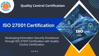 ISO 27001 Certification |  Quality Control Certification