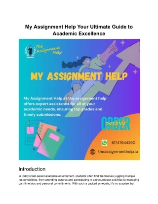 My Assignment Help Your Ultimate Guide to Academic Excellence