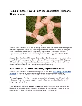 Helping Hands_ How Our Charity Organization  Supports Those in Need