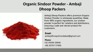 Organic Sindoor Powder  - Ambaji Dhoop Packers