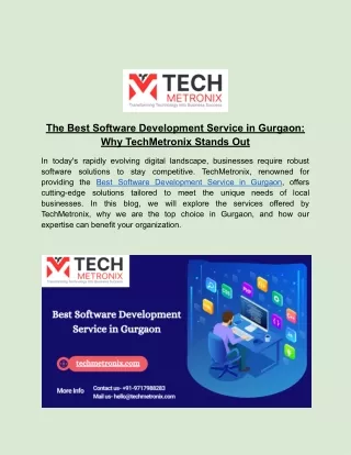 The Best Software Development Service in Gurgaon_  TechMetronix
