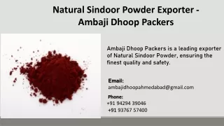 Natural Sindoor Powder Exporter  - Ambaji Dhoop Packers