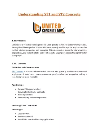 Understanding ST1 and ST2 Concrete