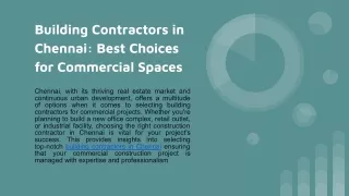 Building Contractors in Chennai_ Best Choices for Commercial Spaces