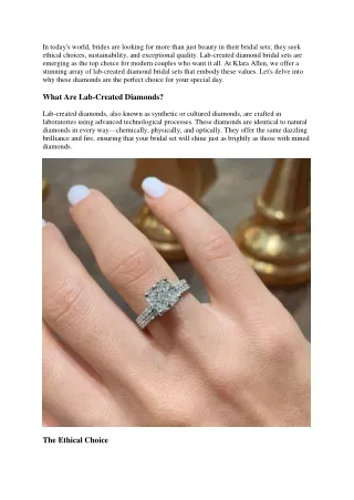 lab created diamond bridal sets