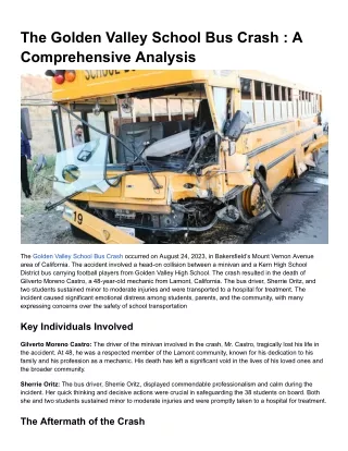 The Golden Valley School Bus Crash _ A Comprehensive Analysis