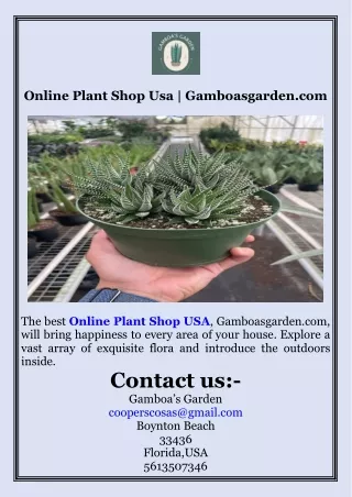 Online Plant Shop Usa  Gamboasgarden.com