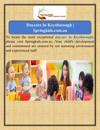 Daycare In Keysborough   Springkids.com.au