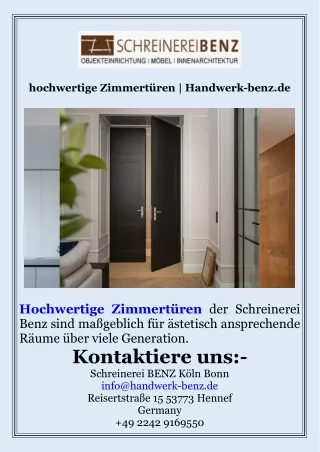 hochwertige Zimmertüren  Handwerk-benz.de