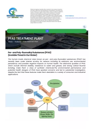 PFAS TREATMENT PLANT MANUFACTURER