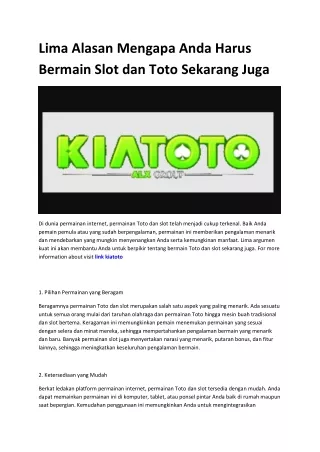 kiatoto Slot