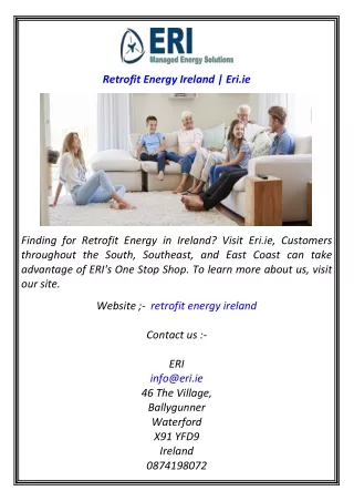 Retrofit Energy Ireland  Eri.ie