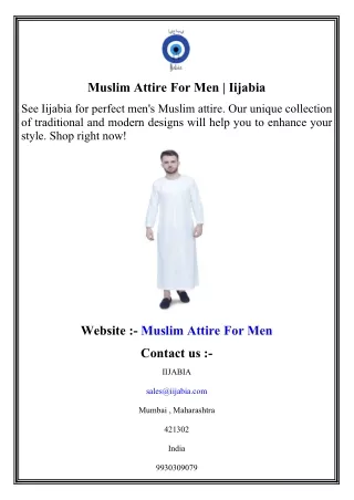 Muslim Attire For Men   Iijabia