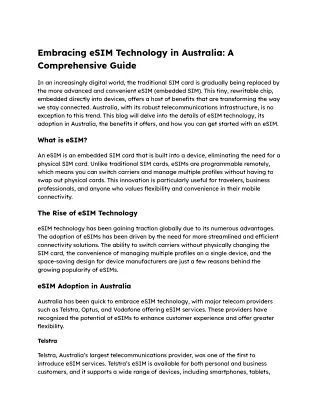 Embracing eSIM Technology in Australia_ A Comprehensive Guide