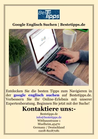 Google Englisch Suchen  Bestetipps.de