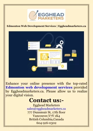Edmonton Web Development Services  Eggheadmarketers.ca