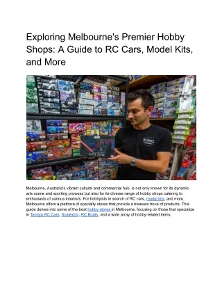 Exploring Melbourne's Premier Hobby Shops_ A Guide to RC Cars, Model Kits, and More