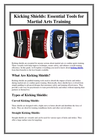Kicking Shields Essential Tools for Martial Arts Training