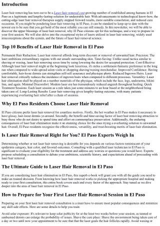 Stay Updated with the Latest Laser Hair Removal Technology in El Paso