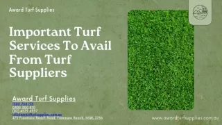 Important Turf Services To Avail From Turf Suppliers