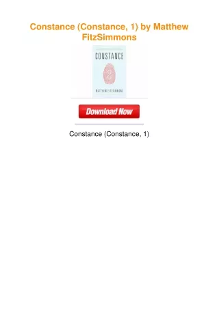 Constance (Constance, 1) by Matthew FitzSimmons