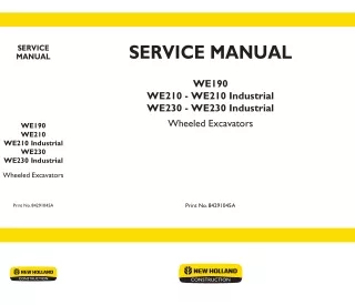 NEW HOLLAND WE190 WHEEL LOADER Service Repair Manual Instant Download