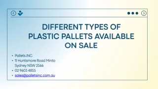 Different Types of Plastic Pallets Available On Sale