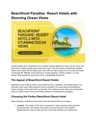 Beachfront Paradise_ Resort Hotels with Stunning Ocean Views