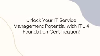 Unlock Your IT Service Management Potential with ITIL 4 Foundation Certification
