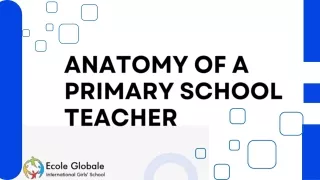 ANATOMY OF A PRIMARY SCHOOL TEACHER
