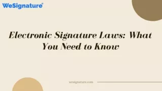 Are You Looking for Information on Electronic Signature Laws?