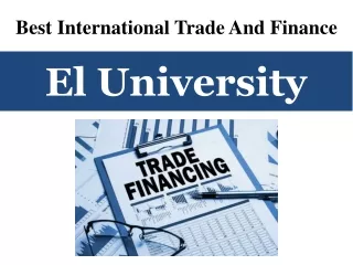Best International Trade And Finance