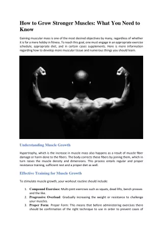 How to Grow Stronger Muscles: What You Need to Know