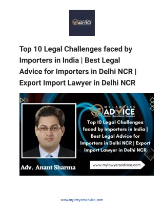 Top 10 Legal Challenges faced by Importers in India - Google Docs