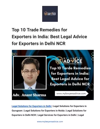 Top 10 Trade Remedies for Exporters in India - Google Docs