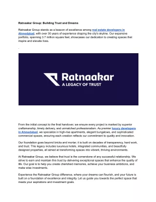 Ratnaakar Group_ Building Trust and Dreams