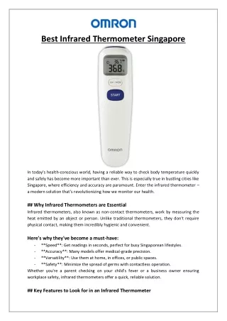 Best Infrared Thermometer Singapore