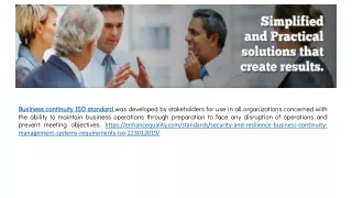 Business Continuity ISO Standard