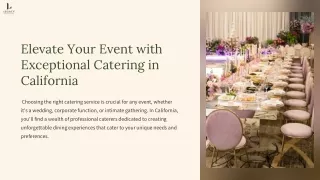 Discover the Finest Catering Services in California