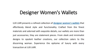 Designer Women's Wallets