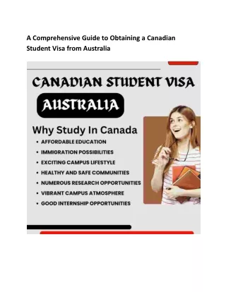 How to Apply for a Canadian Student Visa from Australia