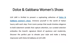 Dolce & Gabbana Women's Shoes