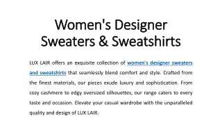 Women's Designer Sweaters & Sweatshirts