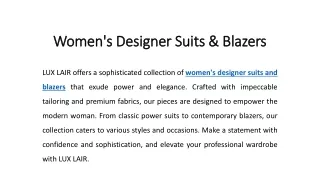 Women's Designer Suits & Blazers