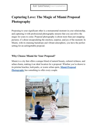 Capturing Love The Magic of Miami Proposal Photography