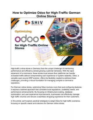 Strategies for Optimizing Odoo in High-Traffic German eCommerce