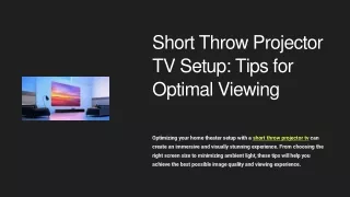 Short Throw Projector TV Setup Tips for Optimal Viewing