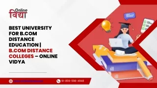 Best University for B.com Distance Education - B.com Distance Colleges – Online Vidya