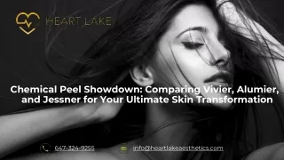 Chemical Peel Showdown: Comparing Vivier, Alumier, and Jessner for Your Ultimate