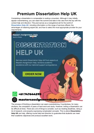 Premium Dissertation Help UK